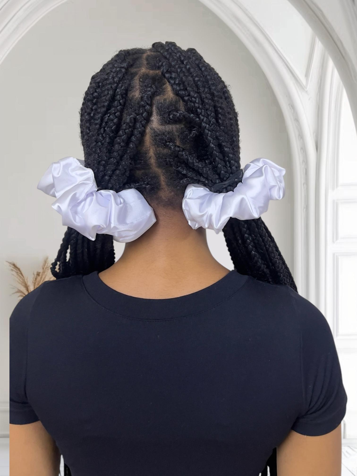 Satin Scrunchies - White - Image 2