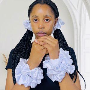 Satin Scrunchies - White
